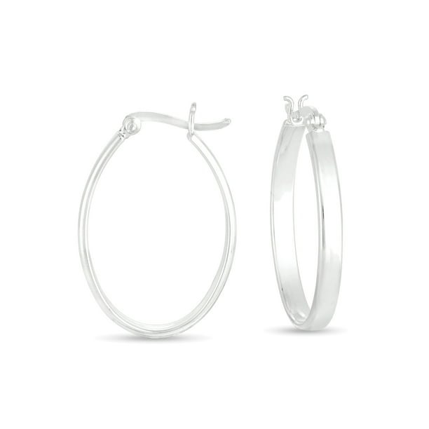 L-17 mm, W-17 mm 925 Sterling Silver Plated Hollow Textured/Polished Hoop Earrings 